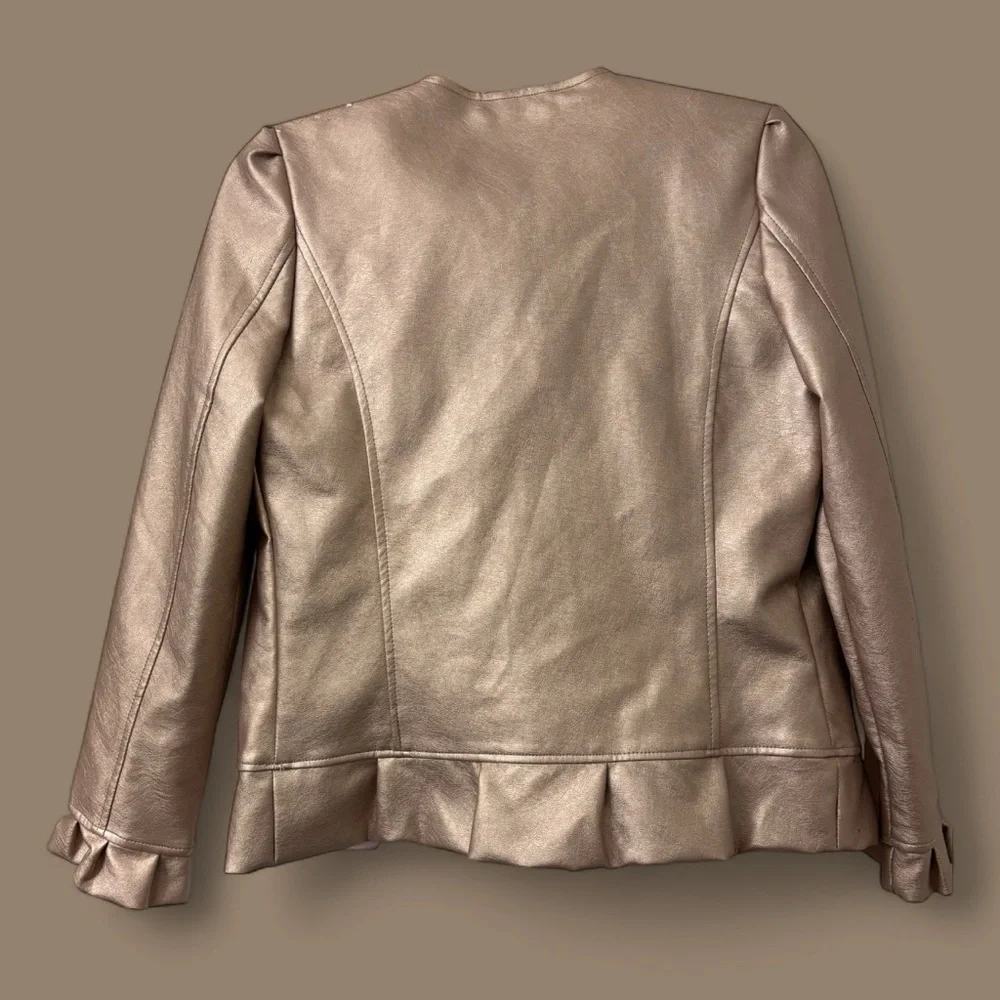 Ted Baker Girl's Rose Gold Faux Leather Jacket - Ages 12-13 - NWT slight wear